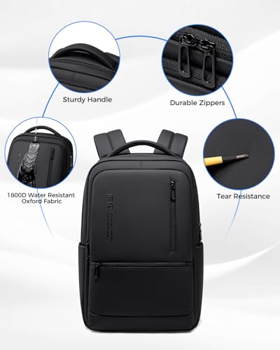 Fenree.geer Expandable Travel Laptop Backpack, 15.6 Inch Computer Backpack with USB Charging Port, Water Resistant Black Mens Laptop Bag - style: Travel Backpack