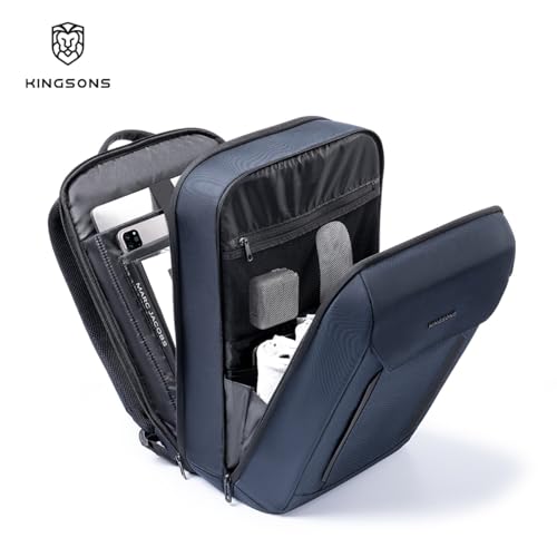 Kingsons 15.6 Inch Laptop Compartment Backpack for Men,Waterproof Slim Durable Business Backpack for Work，Travel (KS25054-Black-US-1) - color: Ks25054-black-us-1