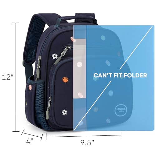 mibasies Toddler Backpacks for Boys 2-4: Quilted Backpack for Preschool Prek Daycare - Cute 12 Inches Bookbag for Little Kids Ball Blue - color: Ball Blue, style: Toddler-12"h(not Fit Folder)