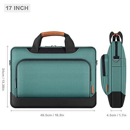 DOMISO 17-17.3 Inch Laptop Bag Large Capacity Shoulder Bag for Dell XPS/HP Pavilion 17/Lenovo Chromebook 317, Green - color: Green, size: 17 - 17.3 Inch
