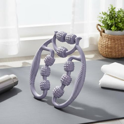Circular Leg 9 Separate Rollers Leg Roller 360 Degree Massage Clamp Design for Athletes, Runners, Post-Workout, Home Gym, Peach Pink - color: Peach Pink