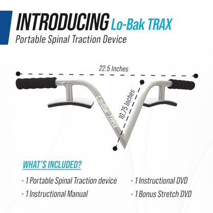 Lo-Bak TRAX by EZ-Bak Lumbar Spine Stretcher - Upper and Lower Back Stretcher for Herniated Disc & Sciatica Scoliosis - Portable Lumbar Traction Device for Spinal Decompression and Back Pain