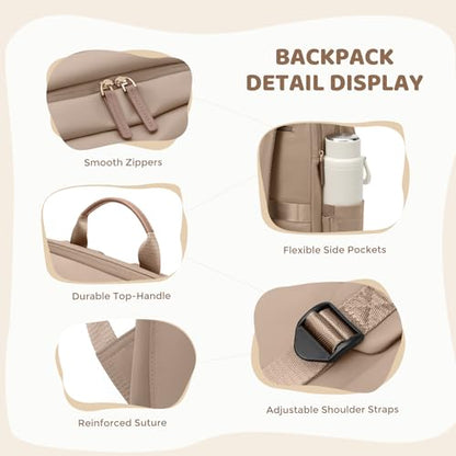 Hiking Travel Backpack for Women Casual Business Weekender Multilayer Laptop Bag,16 Inch,Champagne Brown - color: A-champagne Brown, size: 16 Inch