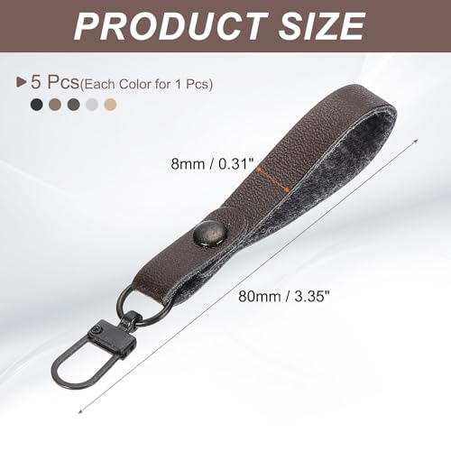 uxcell 5pcs Zipper Pull, 3.35 Inch Leather Zip Puller Zipper Replacement Repair Kit Head Handle for Luggage Clothing Jackets Backpacks Boots, Brown - color: Brown