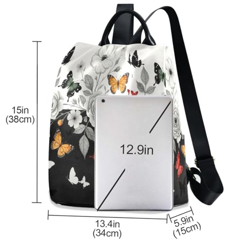 MNSRUU Women Backpack Purse Grey Butterfly Backpack for Women Anti-theft Shoulder Bag Carry On Backpack Lightweight Rucksack Fashion Travel Ladies Bags - color: Cute 08