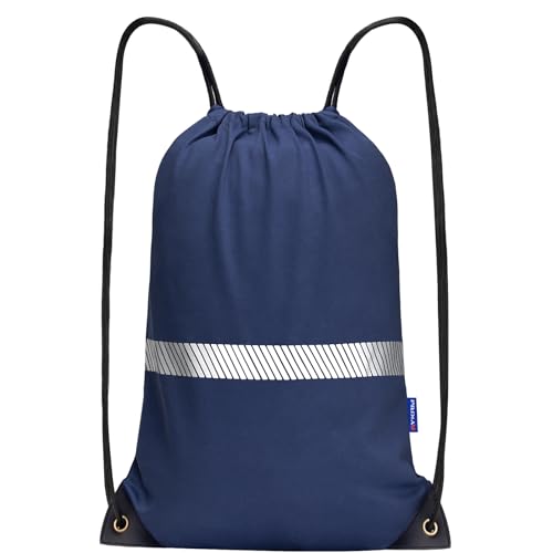 AYKRM Navy Drawstring Backpack Bag work Sackpack - color: Navy