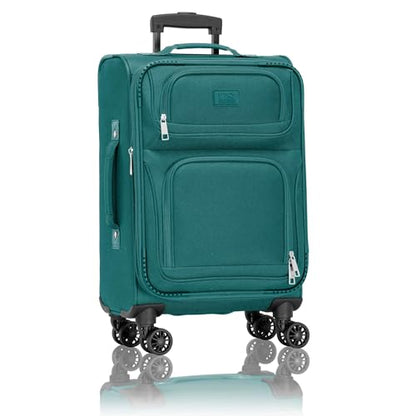 U.S. Traveler Rio Lightweight Softside Rolling Carry-on Suitcase, 4-Wheel Single, Teal - color: Teal, size: 22"