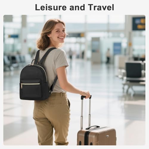BTOOP Mini Backpack Women Girls Water-resistant Small Backpack Purse Shoulder Bag for Womens Adult Kids School Travel - color: Black, size: Mini