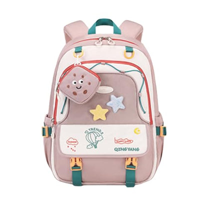 Girls Backpack Cute Star Bookbag for Elementary Middle School Kids Teens Kawaii Book Bag Preppy Y2k Aesthetic Back Pack 6-8 8-10 10-12 (Brown) - color: Brown