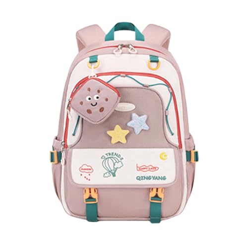 Girls Backpack Cute Star Bookbag for Elementary Middle School Kids Teens Kawaii Book Bag Preppy Y2k Aesthetic Back Pack 6-8 8-10 10-12 (Brown) - color: Brown