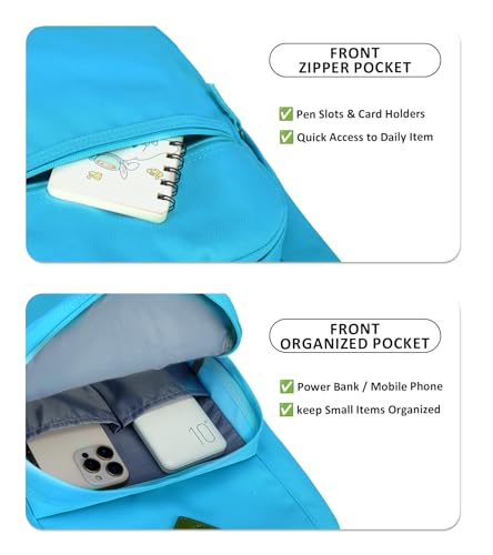 abshoo Classical Basic Womens Travel Backpack For College Men Water Resistant Bookbag (PowDerBlue) - color: Powderblue, size: 16.5 Inc