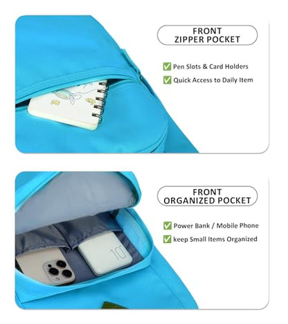 abshoo Classical Basic Womens Travel Backpack For College Men Water Resistant Bookbag (PowDerBlue) - color: Powderblue, size: 16.5 Inc