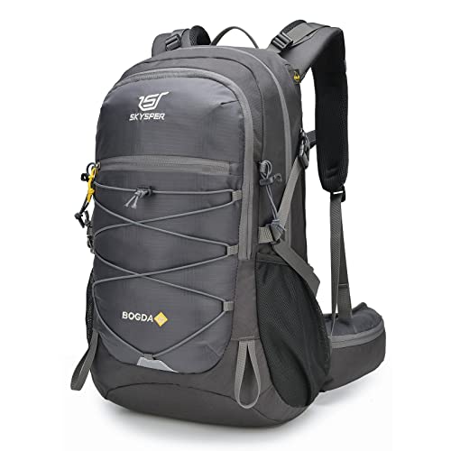 SKYSPER Hiking Backpack for Men Women, 35L Lightweight Travel Daypack, Outdoor Camping Back Pack with Multiple Compartments, Durable for Weekend Getaway - color: Darkgray