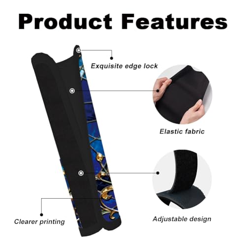 2Pcs Soft Auto Seat Belt Cover Pads, Blue Dragonfly Car Seatbelt Shoulder Cushion for Comfortable Driving, Compatible with All Cars' Seatbelt and Backpack Straps 11x2.4inch - color: Dragonfly