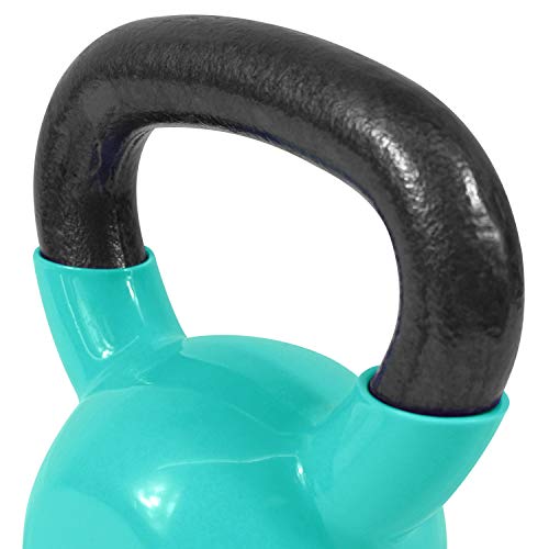 Yes4All Kettlebell, Vinyl Coated Kettlebell Cast Iron Sets with Stable Flat Bottom for Full Body Workout, Push up, Grip Strength Training & Weights Exercises - color: Multicolor, style: 5 - 15lb