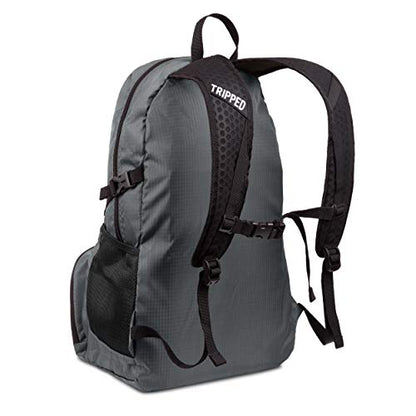 TRIPPED Travel Gear Granite Grey 35L Foldable Backpack, Lightweight, Packable, with Padded Shoulder Straps, Ideal for Travel, Hiking, and Everyday Use - color: Granite Grey