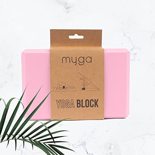 MYGA Yoga Block,Lightweight EVA Foam Yoga Brick,High Density Non-Slip Block for Yoga Poses, Pilates, Balance and Flexibility - color: Dusty Pink