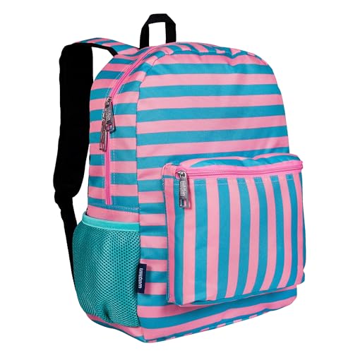 Wildkin 16-inch Kids Backpack – Durable, Padded & Spacious School Bag for Boys & Girls - Pink Stripes - color: Pink Stripes