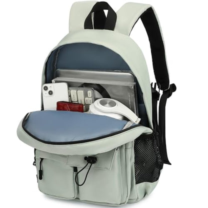 Leaper School Laptop Backpack for Women: Water Resistant Travel Backpack with Water Bottle Pocket - Laptop Bag for College Work - Lightweight Bookbag for Kids Girls Boys Green