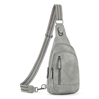 CLUCI Crossbody Bags for Women Men,Leather Sling Bag Cross Body Backpack for Woman Gifts for Women Birthday Unique - color: 0-5 Dark Gray