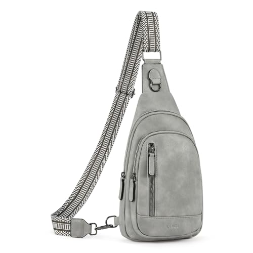 CLUCI Crossbody Bags for Women Men,Leather Sling Bag Cross Body Backpack for Woman Gifts for Women Birthday Unique - color: 0-5 Dark Gray
