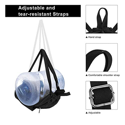 KAMO Drawstring Backpack Bag - Sport Swimming Yoga Backpack with Shoe Compartment, Two Water Bottle Holder for Men Women Large String Backpack Athletic Sackpack for Travel - color: Black