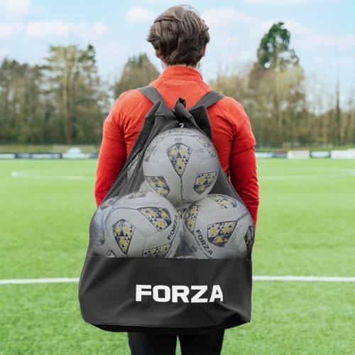 FORZA Mesh Ball Backpack | Carry & Store up to 12 Size 5 Soccer Balls with Ease - Ideal for Coaches, PE Teachers, and Players