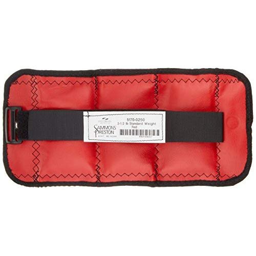 Sammons Preston Cuff Weight, 8 lb, Red, 2 Velcro Strap & D-Ring Closure, Grommet for Easy Hanging, Lead Free Steel Ankle & Wrist Weights, For Strength Building & Injury Rehab, Sold Individually - style: 8 lbs.