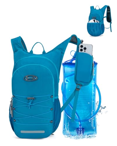 Hydration Backpack with 2L Water Bladder, Hiking Water Backpack - color: Blue