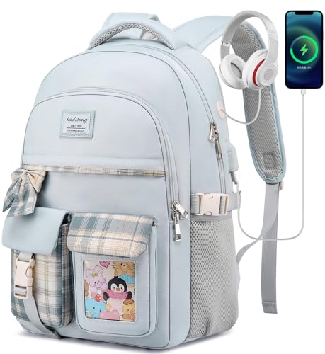 kadilong 17.3 Inch Backpack for School Teen Girls,Cute Bookbag for Middle School Highschool College Laptop Bag for Women, Mochila Escolar Niña - color: Blue, size: 17,3 inch