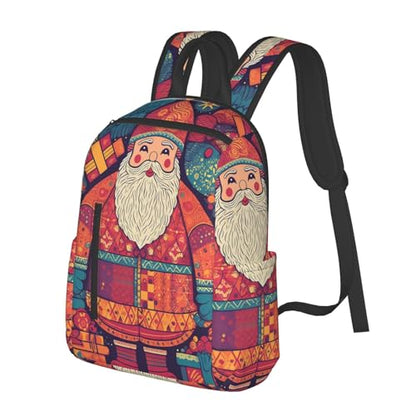 Travel Backpack for Women Men Cartoon Santa Claus Daypack 15 inch Lightweight Computer Bag Casual Back Pack - color: Cartoon Santa Claus1