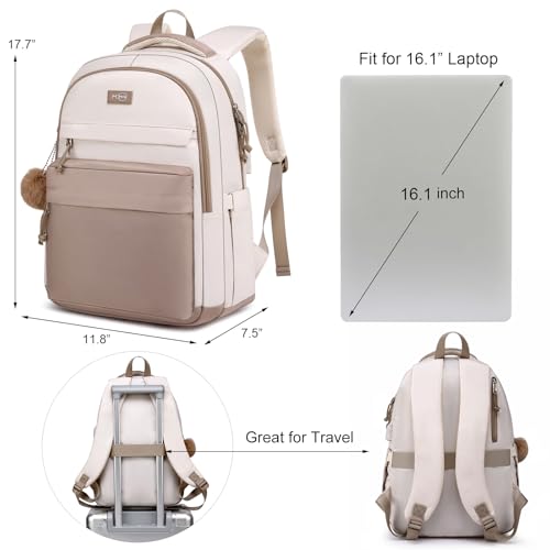 MOMUVO School Backpack Women and Teen Girls,Cute Bookbag Lightweight Laptop Backpack College SchoolBag Students
