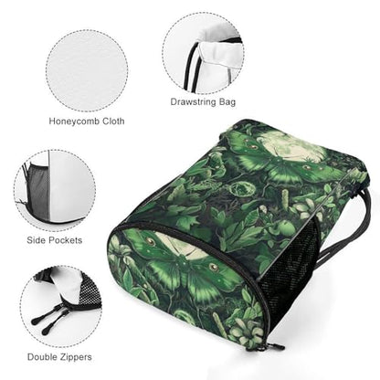 Magical Moth Drawstring Backpack Gym Bag With Shoe Compartment String Bag Sport Beach Swimming Sackpack For Women Men - color: Magical Moth