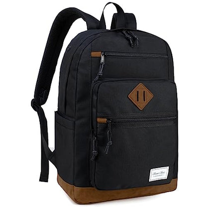Chase Chic School Backpack for Men Women,Water Resistant Bookbag/Schoolbag/Daypack for Teen Boys Girls High School,College,Work,Travel Black - color: Black