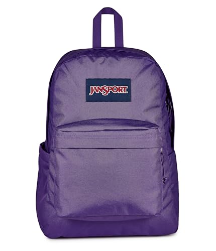 JanSport SuperBreak Plus Backpack with Padded 15-inch Laptop Sleeve and Integrated Bottle Pocket - Spacious and Durable Daypack for Work and Travel, Daydream Contrast Purple/Blue/Purple/Mul - color: Daydream Contrast Purple/Blue/Purple/Mul