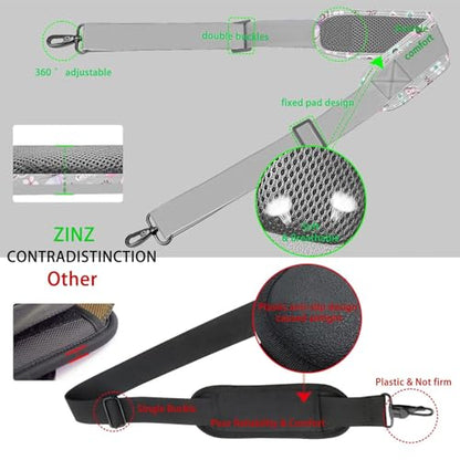 ZINZ 79 inch Shoulder Strap, Extra-thick Fixed Cushion Pad and Dual Clasps Universal Replacement Strap with Metal Swivel Hooks for Laptop Bags, Luggage Bags, Camera, Crossbody(Butterfly) - color: Butterfly