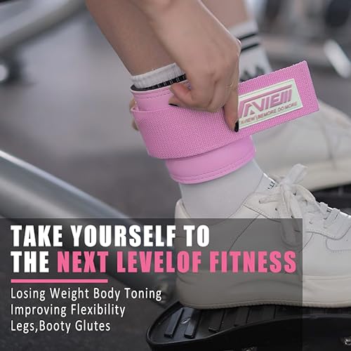 TAVIEW Ankle Straps Cable Machine Attachment for Gym - Cable Kickback Ankle Straps - Padded Ankle Cuffs for Glute Kickbacks and Leg Workouts - color: Pink-Pair