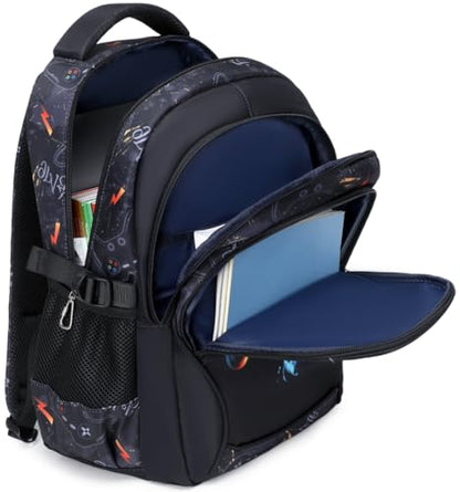 Boys Backpack for Elementary Kids Bookbag Middle School Bags Heavy Duty Soccer Laptop Durable Waterproof 18 In (4-Flame Game) - color: 4-flame Game