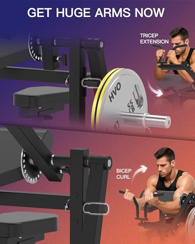 HVO Bicep Tricep Curl Machine Preacher: Curl Bench 2 in 1 Arm Curl and Tricep Extension Machine for Home Gym Workout - style: Black Bicep Tricep Curl Machine
