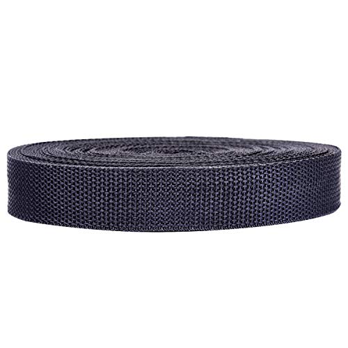 1 Inch 16 Yards Polypropylene Webbing Strap Band with 16 Set 1inch Side Release Plastic Buckles, Black