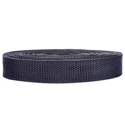 1 Inch 16 Yards Polypropylene Webbing Strap Band with 16 Set 1inch Side Release Plastic Buckles, Black
