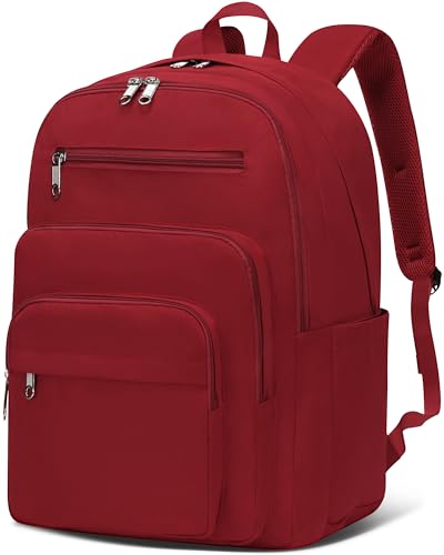 Backpack for Middle High School Teen Boys Girls Large College Bookbag with Laptop Compartment Back to School Book Bags Mochilas Escolares para Niños Niñas Adolescentes (Dark Red, Solid) - color: Dark Red