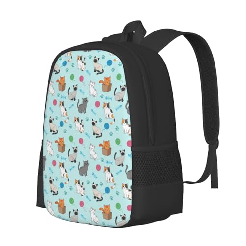 Lightweight Polyester Daypack Cut Cats, Anti Theft Large Capacity Travel Hiking Backpack Unisex Carry On Bag for Outdoor Commute Business Use - color: Design (1021)
