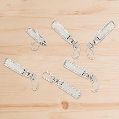 Unlorspy 6Pcs Upgraded Zipper Pull Replacements, Universal Detachable Slider Handles for Purses, Jackets, Backpacks, Boots, Coats, Luggage&Jeans(Silver) - color: Silver