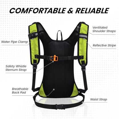 Nepest Hydration Pack Backpack for Women & Men, Lightweight Water Backpack with 2L Water Bladder for Hiking Cycling Running Biking - color: Green