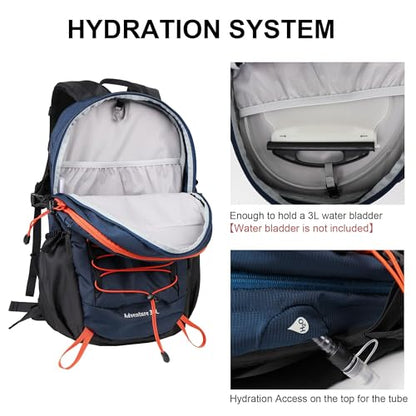 MOUNTAINTOP 25/30L Lightweight Hiking Backpack, Outdoor Daypack - color: 30l-dark Blue