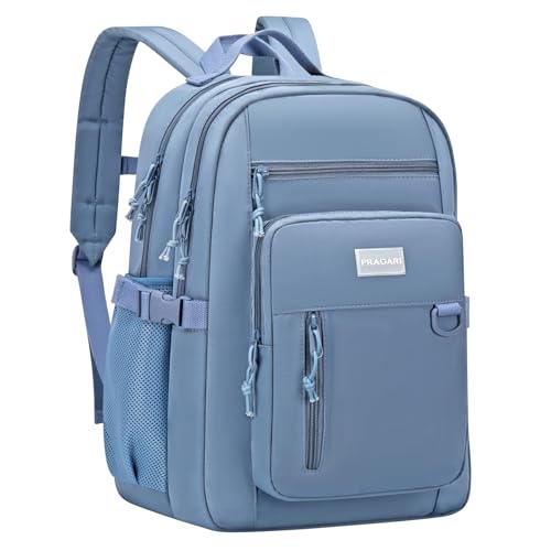 PRAGARI Girls Backpack for School Cute Aesthetic Kids Teens Student Bookbag - color: Blue