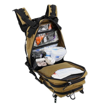 Lightning X Stocked EMS/EMT Trauma & Bleeding First Aid Responder Medical Backpack + Kit - TAN - color: Tan