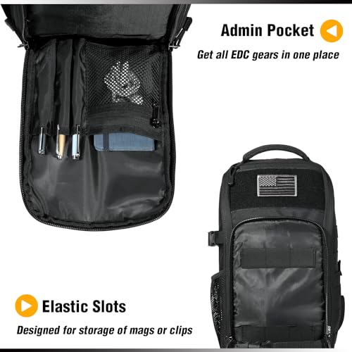DBTAC Tactical Personal Defense EDC Bags & Packs | 10L Military Shoulder Backpack with Sling for Concealed Carry, Range, Travel, Hiking, Outdoor Sports (Black) - color: Black