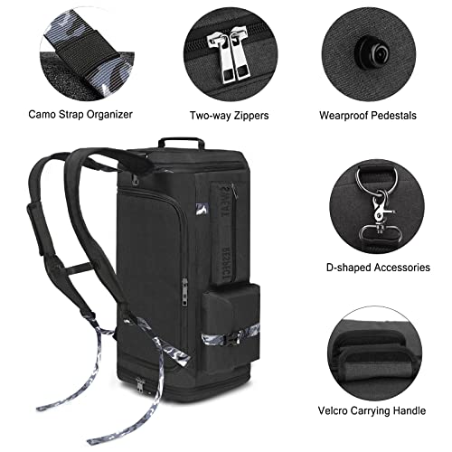 Cico Rider Gym Bags for Men Gym Duffle Bag Backpack 3-Way Sports Duffel Bags for Men with Shoe Compartment & Wet Pocket（Black） - color: BLACK